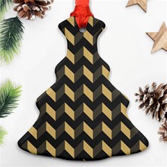 Modern Retro Chevron Patchwork Pattern Ornament (christmas Tree)