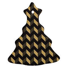 Modern Retro Chevron Patchwork Pattern Christmas Tree Ornament (2 Sides)