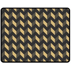 Modern Retro Chevron Patchwork Pattern Double Sided Fleece Blanket (medium)  by GardenOfOphir