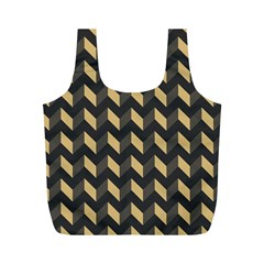 Modern Retro Chevron Patchwork Pattern Full Print Recycle Bags (m) 