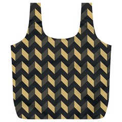 Modern Retro Chevron Patchwork Pattern Full Print Recycle Bags (l) 