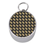 Modern Retro Chevron Patchwork Pattern Mini Silver Compasses Front