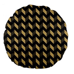 Modern Retro Chevron Patchwork Pattern Large 18  Premium Flano Round Cushions