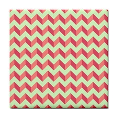 Modern Retro Chevron Patchwork Pattern Tile Coasters