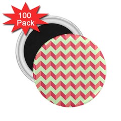 Modern Retro Chevron Patchwork Pattern 2 25  Magnets (100 Pack)  by GardenOfOphir