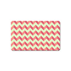 Modern Retro Chevron Patchwork Pattern Magnet (name Card)