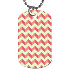 Modern Retro Chevron Patchwork Pattern Dog Tag (two Sides)