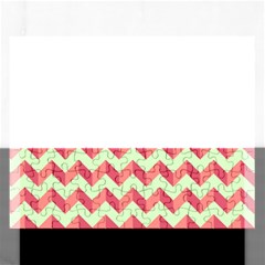 Modern Retro Chevron Patchwork Pattern Rectangular Jigsaw Puzzl by GardenOfOphir