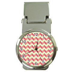 Modern Retro Chevron Patchwork Pattern Money Clip Watches by GardenOfOphir