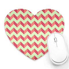 Modern Retro Chevron Patchwork Pattern Heart Mousepads