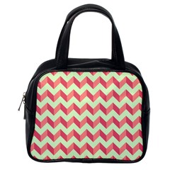 Modern Retro Chevron Patchwork Pattern Classic Handbags (one Side) by GardenOfOphir