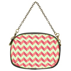 Modern Retro Chevron Patchwork Pattern Chain Purses (two Sides)  by GardenOfOphir