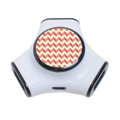 Modern Retro Chevron Patchwork Pattern 3-port Usb Hub