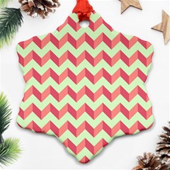 Modern Retro Chevron Patchwork Pattern Ornament (snowflake)  by GardenOfOphir