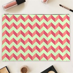 Modern Retro Chevron Patchwork Pattern Cosmetic Bag (xxl) 