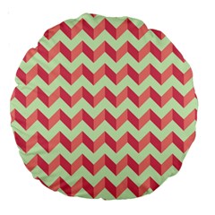 Modern Retro Chevron Patchwork Pattern Large 18  Premium Round Cushions by GardenOfOphir