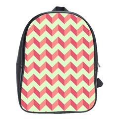 Modern Retro Chevron Patchwork Pattern School Bags (xl)  by GardenOfOphir