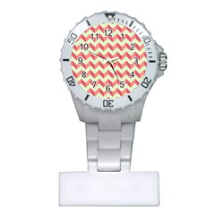 Modern Retro Chevron Patchwork Pattern Nurses Watches by GardenOfOphir