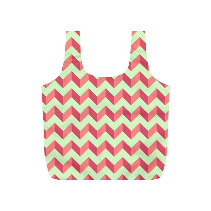 Modern Retro Chevron Patchwork Pattern Full Print Recycle Bags (S) 