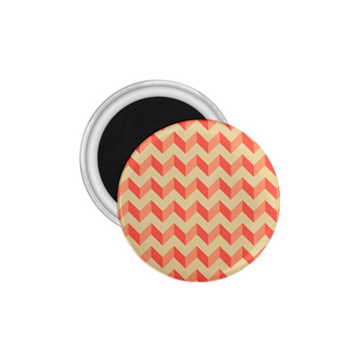 Modern Retro Chevron Patchwork Pattern 1.75  Magnets