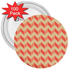 Modern Retro Chevron Patchwork Pattern 3  Buttons (100 Pack)  by GardenOfOphir