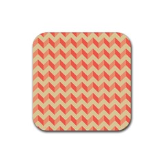 Modern Retro Chevron Patchwork Pattern Rubber Coaster (square)  by GardenOfOphir