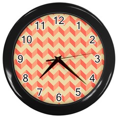 Modern Retro Chevron Patchwork Pattern Wall Clocks (black)