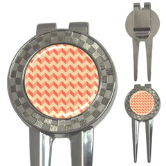 Modern Retro Chevron Patchwork Pattern 3-in-1 Golf Divots