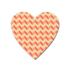 Modern Retro Chevron Patchwork Pattern Heart Magnet