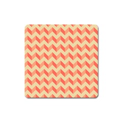 Modern Retro Chevron Patchwork Pattern Square Magnet