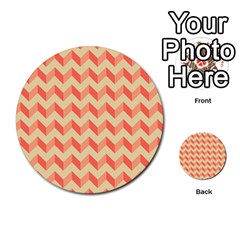 Modern Retro Chevron Patchwork Pattern Multi-purpose Cards (round)  by GardenOfOphir