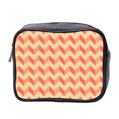 Modern Retro Chevron Patchwork Pattern Mini Toiletries Bag 2-side