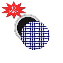 Blue And White Leaf Pattern 1 75  Magnets (10 Pack) 