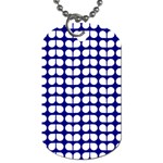 Blue And White Leaf Pattern Dog Tag (One Side) Front