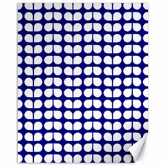 Blue And White Leaf Pattern Canvas 16  x 20  