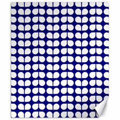 Blue And White Leaf Pattern Canvas 20  X 24  