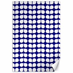 Blue And White Leaf Pattern Canvas 20  X 30  