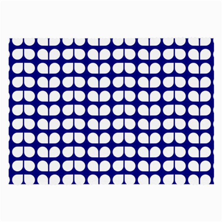 Blue And White Leaf Pattern Large Glasses Cloth (2-Side)