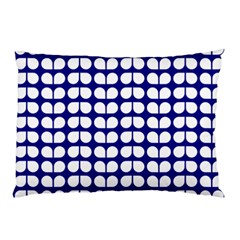 Blue And White Leaf Pattern Pillow Cases by GardenOfOphir