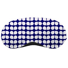 Blue And White Leaf Pattern Sleeping Masks by GardenOfOphir