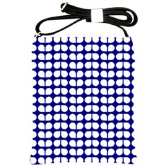 Blue And White Leaf Pattern Shoulder Sling Bags