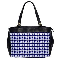 Blue And White Leaf Pattern Office Handbags