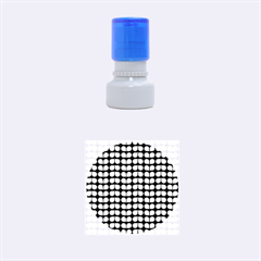 Blue And White Leaf Pattern Rubber Round Stamps (Small)