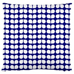 Blue And White Leaf Pattern Large Cushion Cases (one Side) 