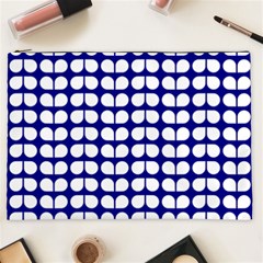 Blue And White Leaf Pattern Cosmetic Bag (xxl) 