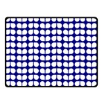 Blue And White Leaf Pattern Double Sided Fleece Blanket (Small)  45 x34  Blanket Front