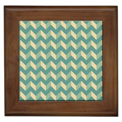 Modern Retro Chevron Patchwork Pattern Framed Tiles by GardenOfOphir