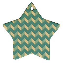 Modern Retro Chevron Patchwork Pattern Ornament (star)  by GardenOfOphir