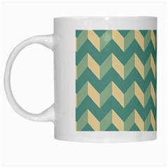 Modern Retro Chevron Patchwork Pattern White Mugs by GardenOfOphir