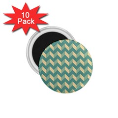 Modern Retro Chevron Patchwork Pattern 1 75  Magnets (10 Pack) 